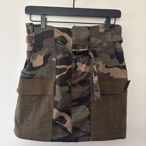 Camouflage Mini Skirt with Belt